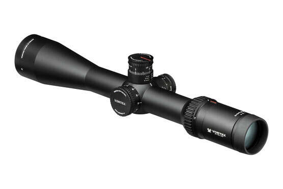 The Vortex Optics Viper HST 4-16x44 SFP rifle scope features tactical style turrets